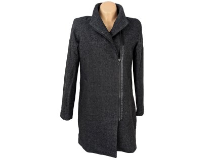 Dámský šedý melírovaný kabát - křivák MANGO M