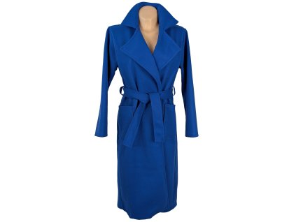 Dámský královsky modrý přechodný kabát na zavazování S