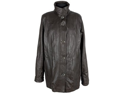 KOŽENÝ dámský hnědý kabát Ceres XL