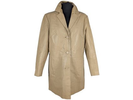 KOŽENÝ dámský hnědý kabát 16/42