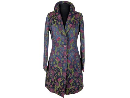 Extravagantní dámský bavlněný kabát s květinovým vzorem Veronica Damiani M