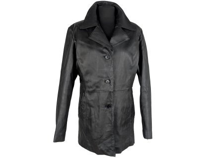 KOŽENÝ dámský černý kabát - sako EVOCO L