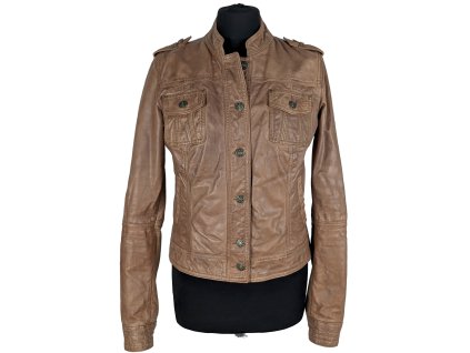 KOŽENÁ dámská hnědá bunda CAMAIEU M