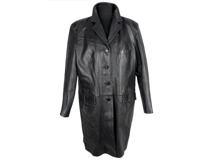 KOŽENÝ dámský černý kabát 18/44