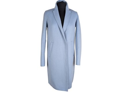 Vlněný (51%) dámský modrý kabát Reserved 34