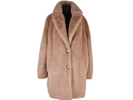 Dámský pudrový kožíškový kabát F&F 20/48