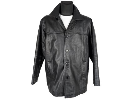 KOŽENÁ pánská černá zateplená bunda Milan Leather L