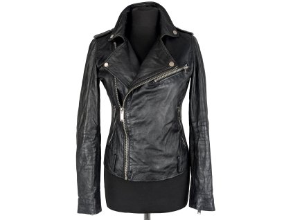 KOŽENÝ dámský černý křivák Barney's S