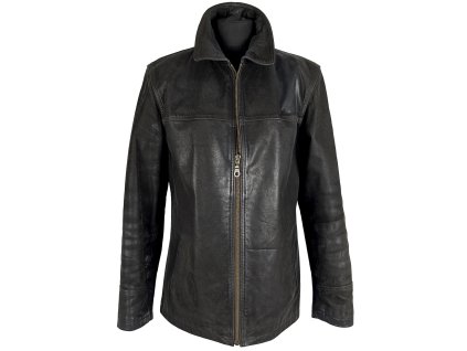 KOŽENÁ dámská hnědá bunda na zip Senza Max 44