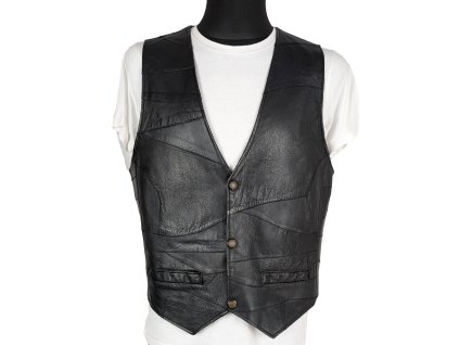 KOŽENÁ pánská černá vesta Sportrax L/XL