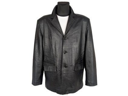 KOŽENÉ pánské černé sako EVOCO XXL