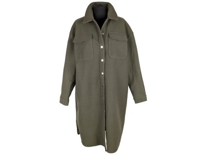 Dámský khaki dlouhý košilový kabát ONLY M