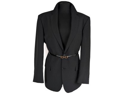 Pánské sako pro ženy - černé pruhované Canda L