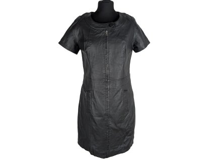 KOŽENÉ dámské černé šaty Paprika M