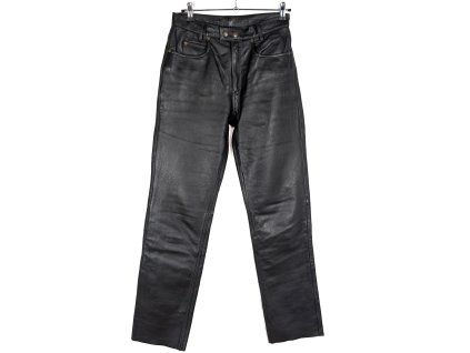 KOŽENÉ dámské černé kalhoty M