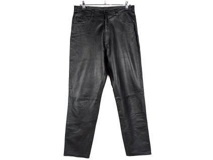 KOŽENÉ dámské černé kalhoty L