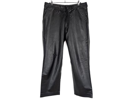 KOŽENÉ dámské černé kalhoty XL
