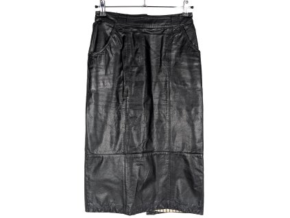KOŽENÁ dámská černá sukně 36