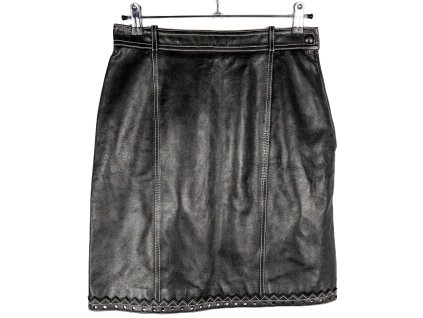 KOŽENÁ dámská černá sukně M