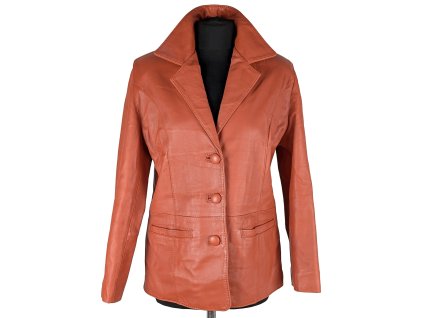 KOŽENÉ dámské korálové sako L