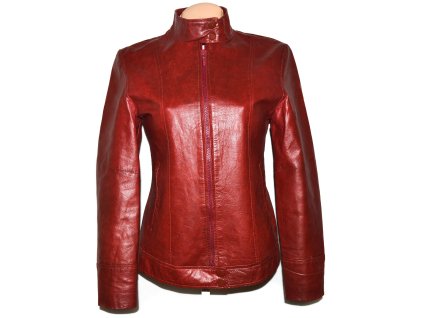 KOŽENÁ dámská červená bunda na zip C&A - Canda 10/36