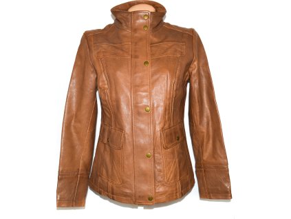 KOŽENÁ dámská hnědá měkká bunda na zip C&A L