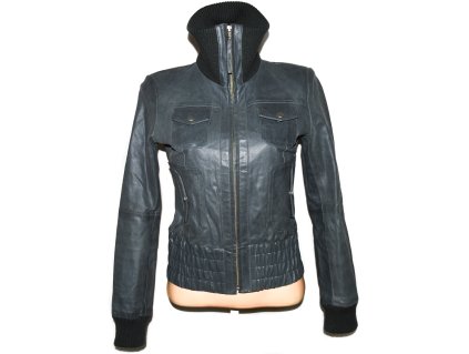 KOŽENÁ dámská šedá měkká bunda na zip VERO MODA M