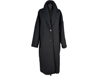 Vlněný dámský dlouhý černý oversize kabát MANGO L
