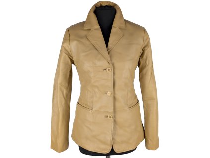 KOŽENÉ dámské hnědé sako Calypso XS