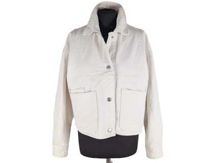 Bavlněná dámská smetanová oversize bunda Pull&Bear S