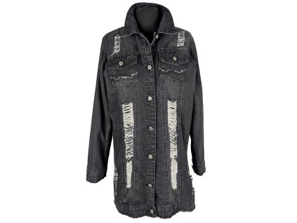 Dámský černý džínový kabát S