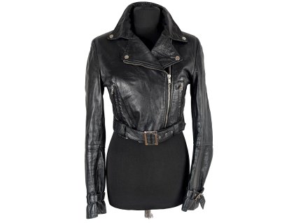 KOŽENÝ dámský černý křivák do pasu Denny Rose M