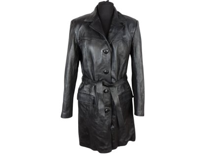 Kožený měkký dámský kabát s páskem MONDIAL    M*