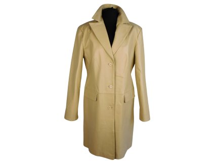 Kožený dámský béžový kabát ROY RENE  M*
