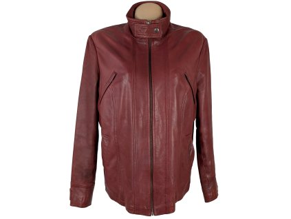 KOŽENÁ dámská červená bunda na zip KARA 46