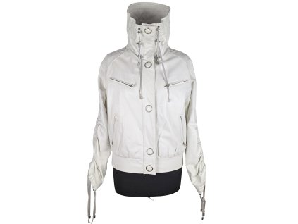 KOŽENÁ dámská bílá bunda na zip Steffel S