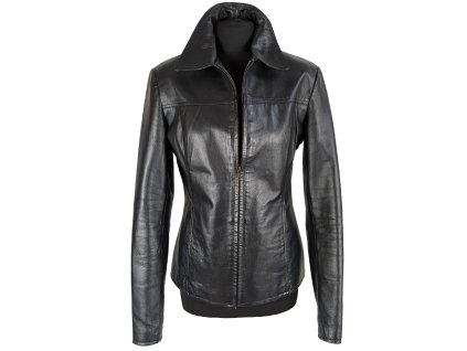 KOŽENÁ dámská černá bunda na zip Calypso M