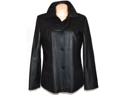 KOŽENÝ dámský měkký černý kabát WILLIAM & DELVIN M