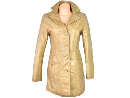 KOŽENÝ dámský pískový kabát TERRANOVA M
