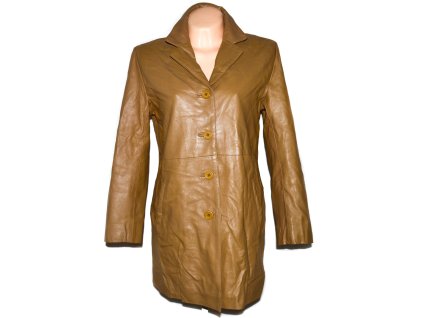 KOŽENÝ dámský hnědý měkký kabát LLD L