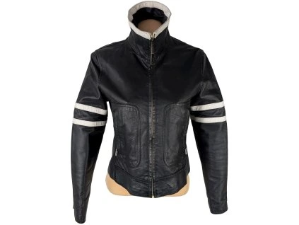 KOŽENÁ dámská černá bunda na zip KARA M