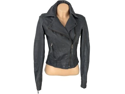 KOŽENÝ dámský šedý křivák Italia M