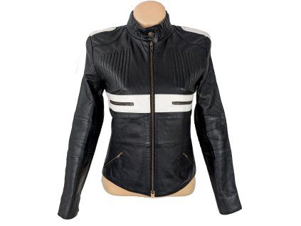 KOŽENÁ dámská černá bunda na zip KARA S, L