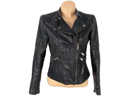 KOŽENÝ dámský černý křivák MANGO S/M