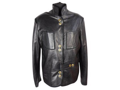 Kožená měkká dámská černá bunda DERI  L*