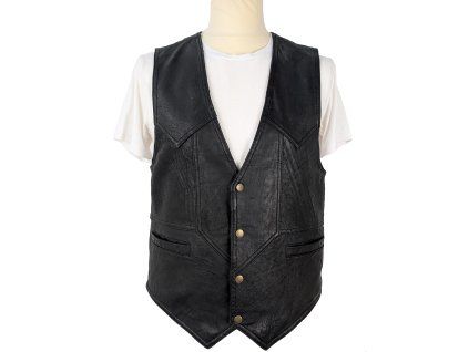 KOŽENÁ pánská černá vesta K Cero M