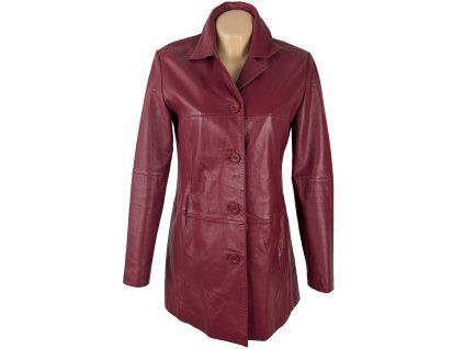 KOŽENÝ dámský červený kabát KARA S