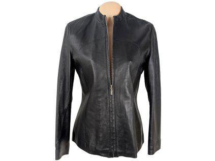 KOŽENÁ dámská černá bunda na zip WS Leather 14/42