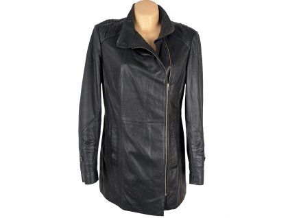 KOŽENÝ dámský kabát - křivák L