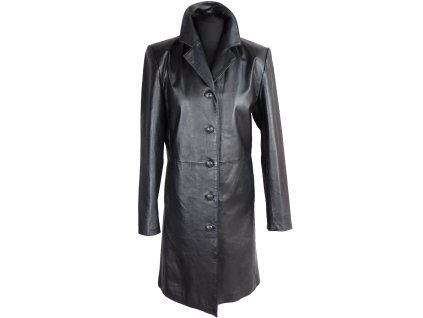 Kožený dámský černý kabát THOMAS&DANIELS  M*